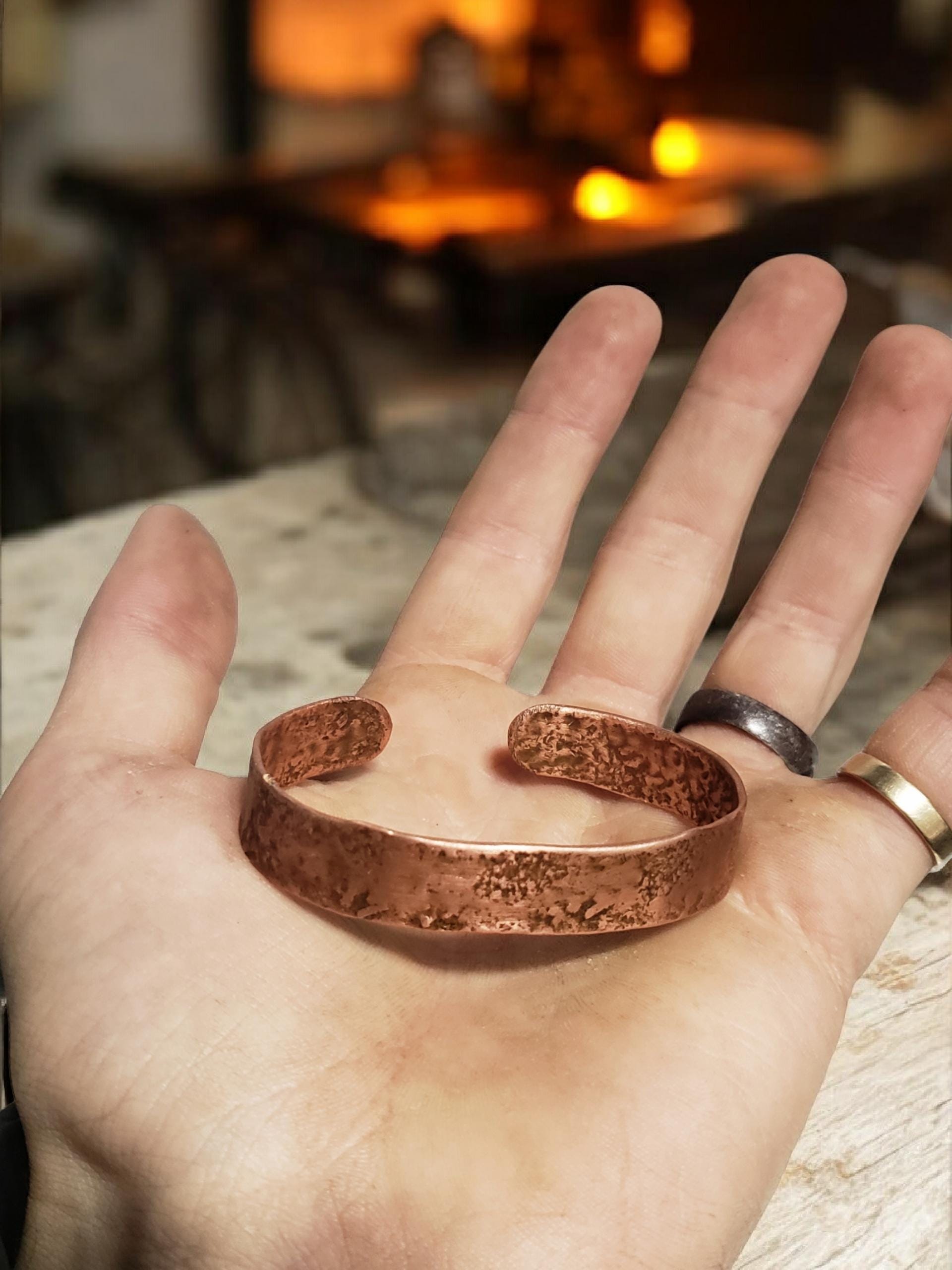 Rustic Copper Bracelet for Men, Copper Cuffs for Men, Anti-Arthritis Wellness Gift, Solid Hammered Copper Cuff, 100% Copper Healing Bracelet  CopperNation7