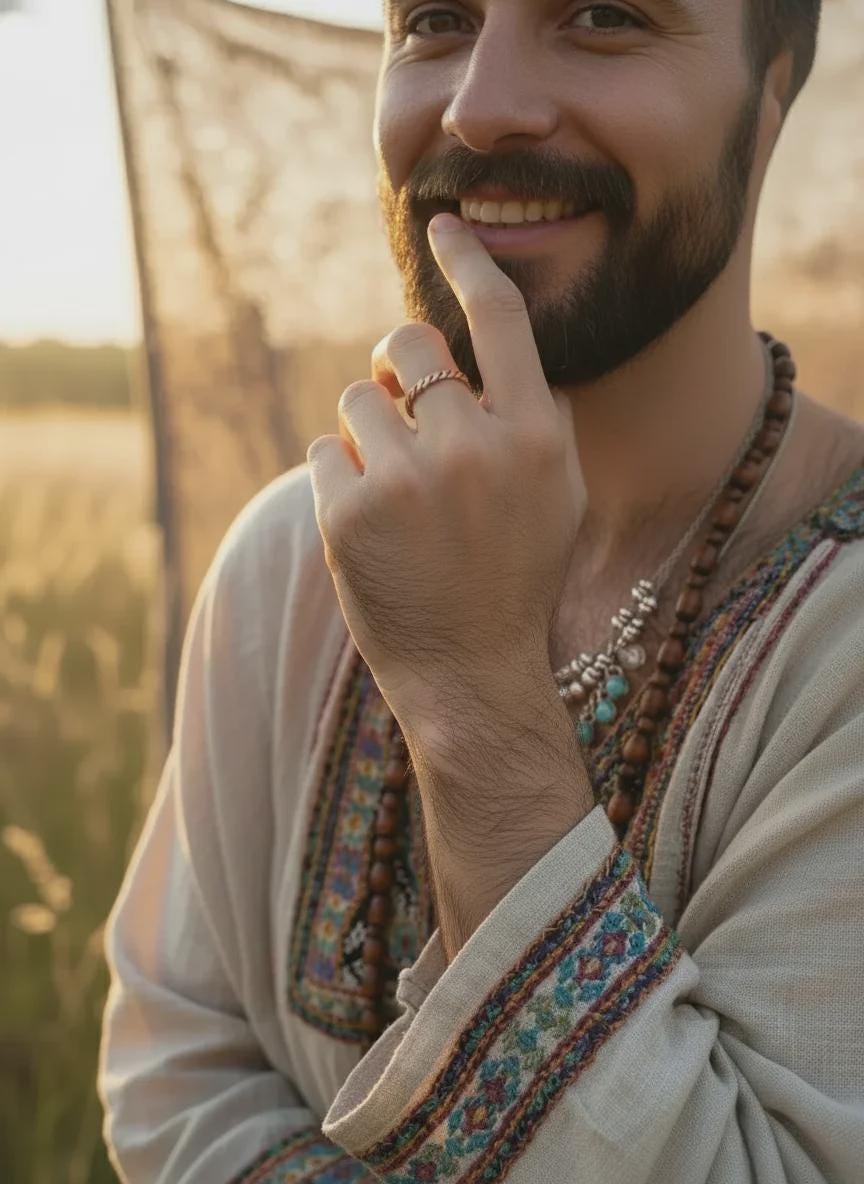 Handmade Copper Ring for Men, Men's Adjustable Wellness Ring, Copper Healing Ring, Simple Gift for Him, Rustic Tensor Band Ring