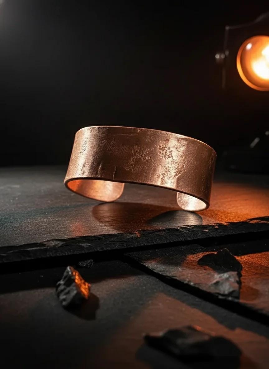 Wide Hammered Copper Bracelet for Men, Heavy Copper Cuff for Men, Thick Copper Arm Bangle, Anti-Arthritis Copper Cuff, Big Copper Bracelet