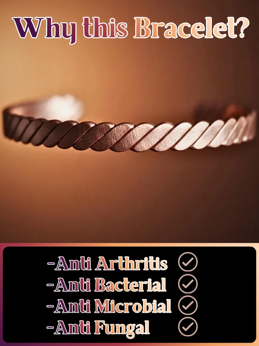 Pure Copper Bracelet, Copper Healing Cuff, Solid Copper Tensor Bracelet, Raw Copper Healing Bracelet, Healing Bangle, Copper Tensor Band