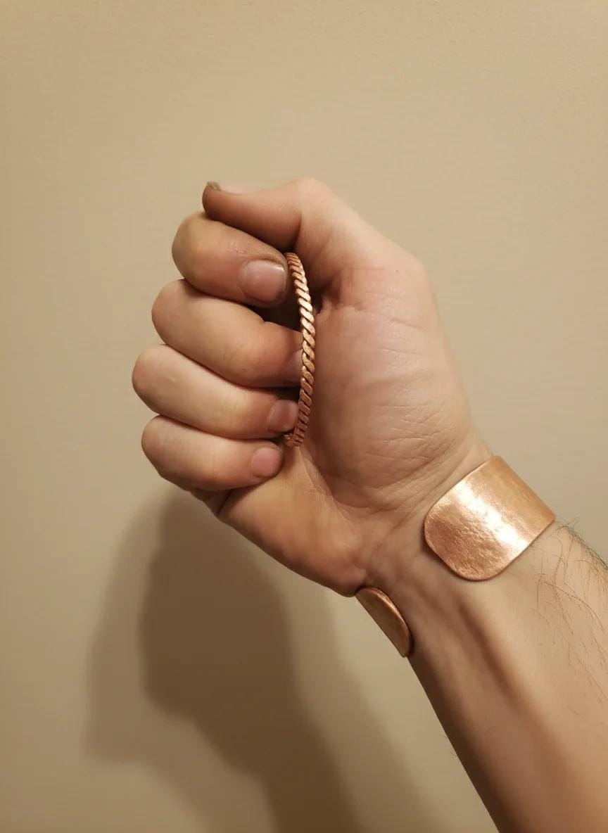 Adjustable Tensor Band Bracelet, Unisex Copper Healing Bracelet, Anti-Arthritis Wellness Cuff for Pain Relief, Copper Tensor Band Bracelets