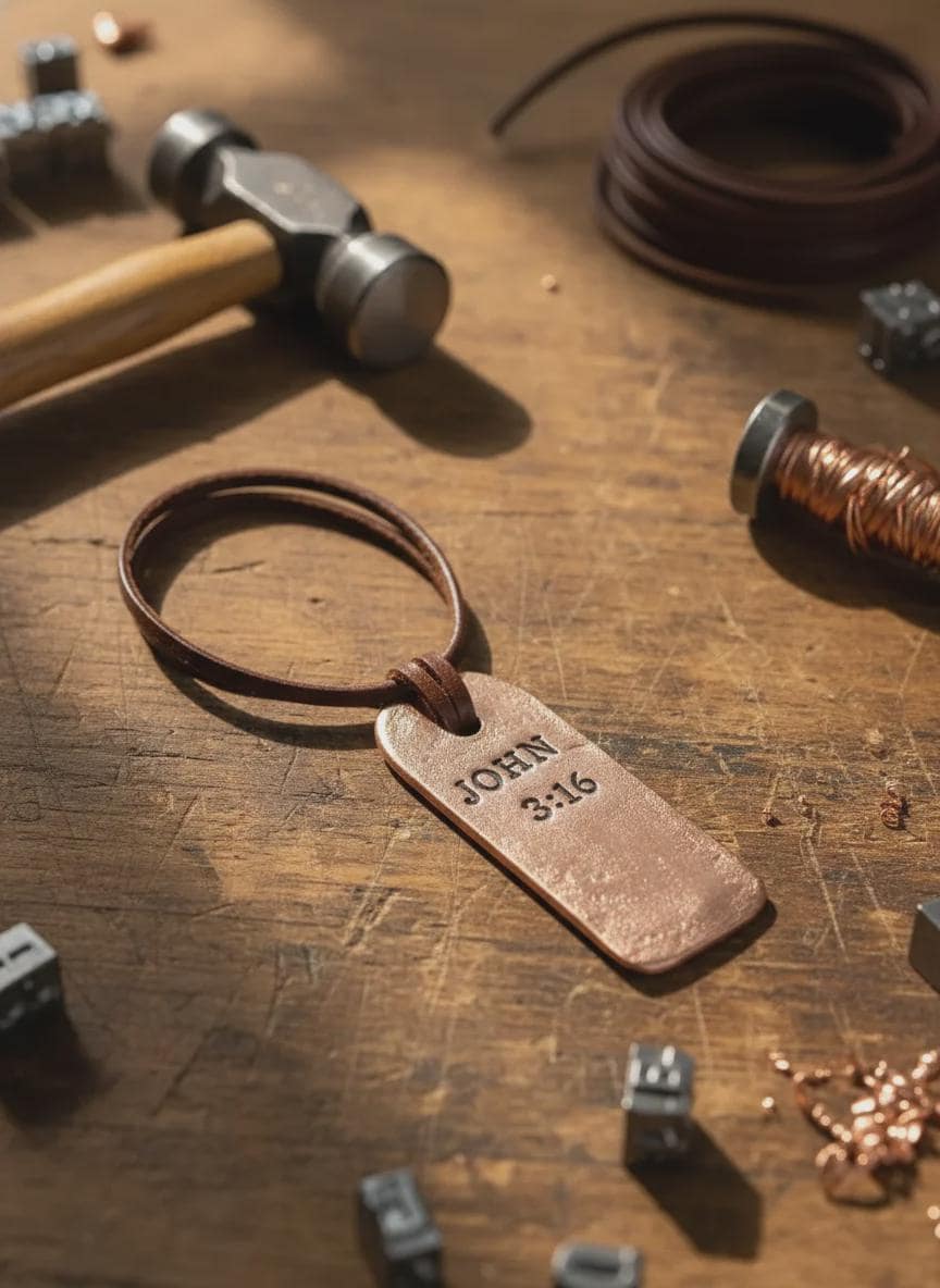 Custom Text Copper Tag, Personalized Copper Pendant, Hammered Copper Tag for Necklace, Custom Copper Army Tag, Rustic Copper Custom Pendant.