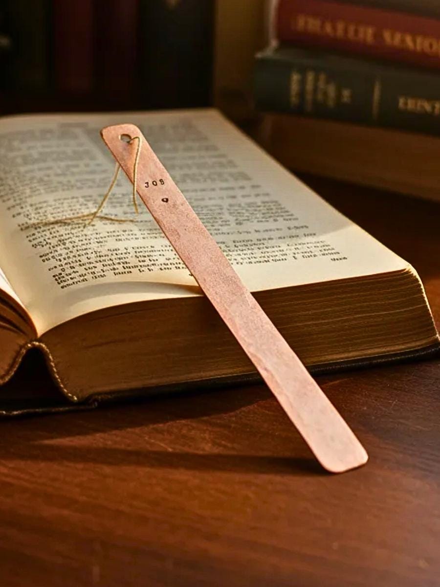 Personalized Copper Bookmark, Rustic Hammered Copper Bookmark, Custom Engraved Bookmark, Copper Book Accessories For Readers