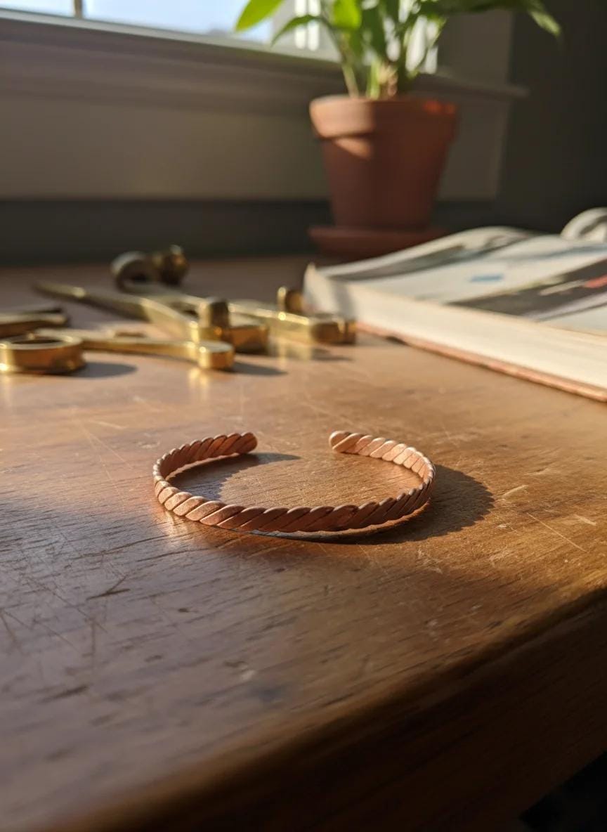 Pure Copper Bracelet, Copper Healing Cuff, Solid Copper Tensor Bracelet, Raw Copper Healing Bracelet, Healing Bangle, Copper Tensor Band