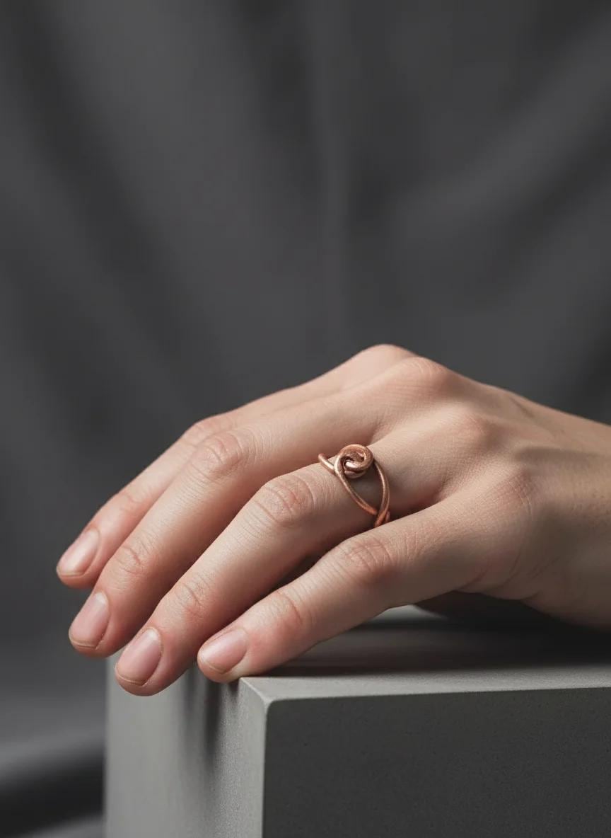 Elegant Copper Ring for Women, Twisted Copper Woman's Jewelry, Pretty Copper Gift for Women, Unique Handcrafted Copper Ring