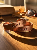 Dual Custom Copper Bracelets, Matching Copper Cuffs, Pair of Personalized Copper Bracelets, Hammered Copper Cuffs, Custom Copper Bracelets
