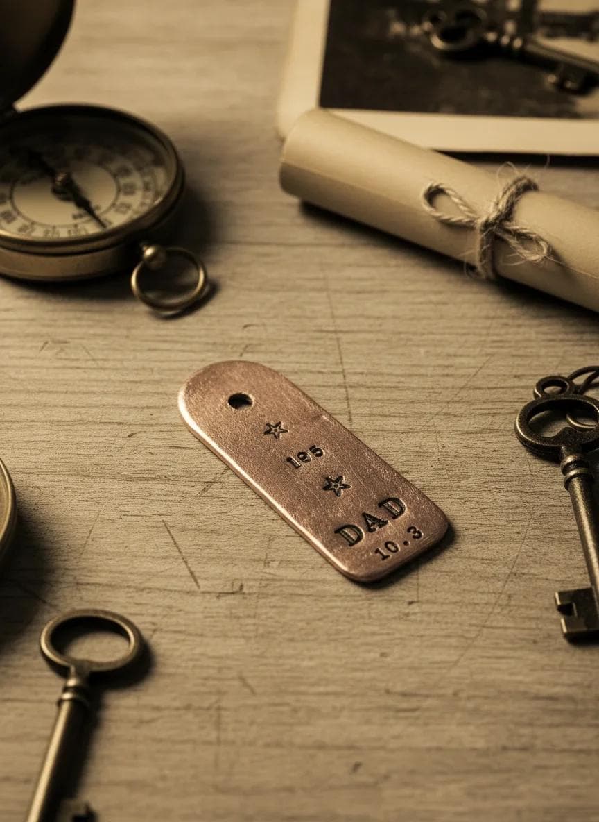 Hand Stamped Copper Tag, Personalized Copper Pendant, Custom Copper Necklace Tag, Custom Army Dog Tag, Rustic Copper Custom Pendant.