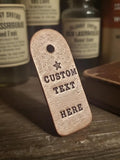 Personalized Copper Army Tag, Custom Text Pendant, Hammered Copper Tag for Necklace, Custom Copper Dog Tag, Rustic Copper Custom Pendant.