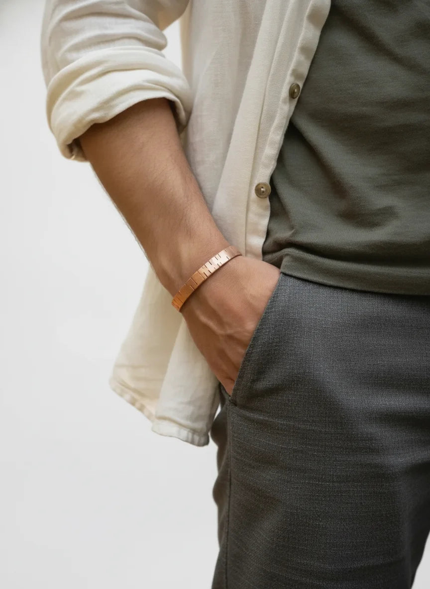 Thin Chopped Copper Cuff