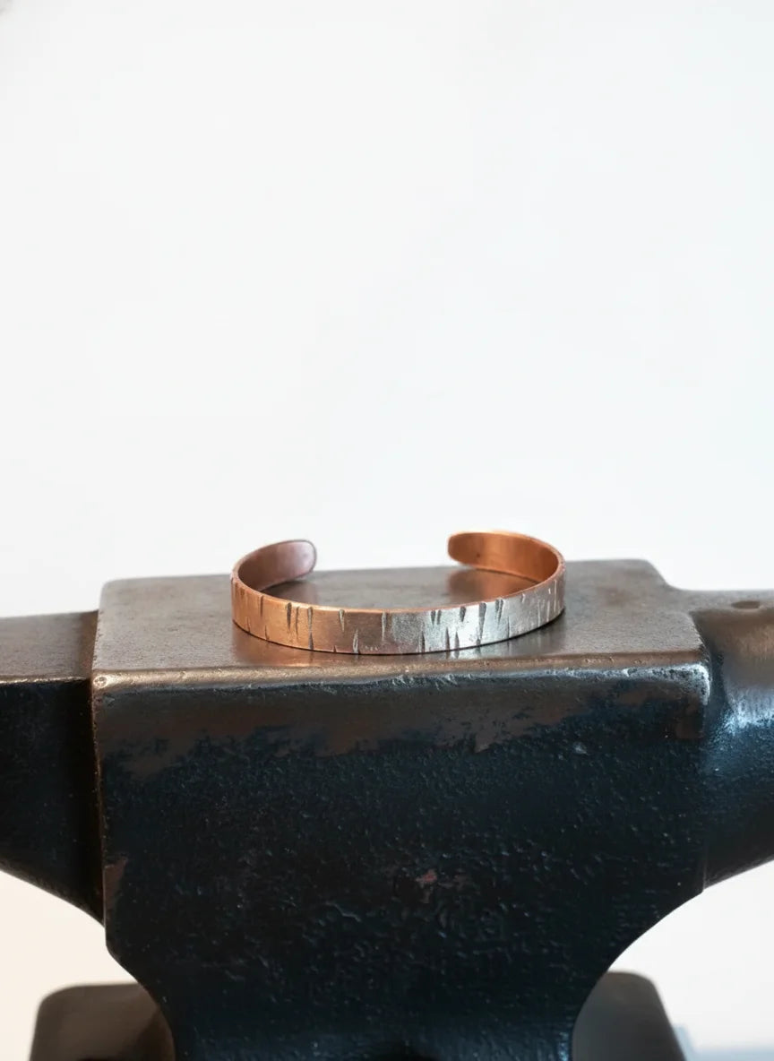 Thin Chopped Copper Cuff