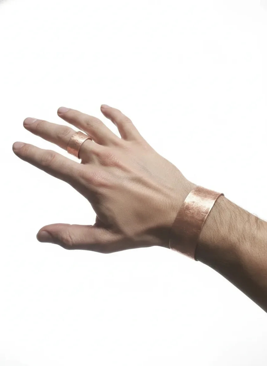 Wide Hammered Copper Cuff